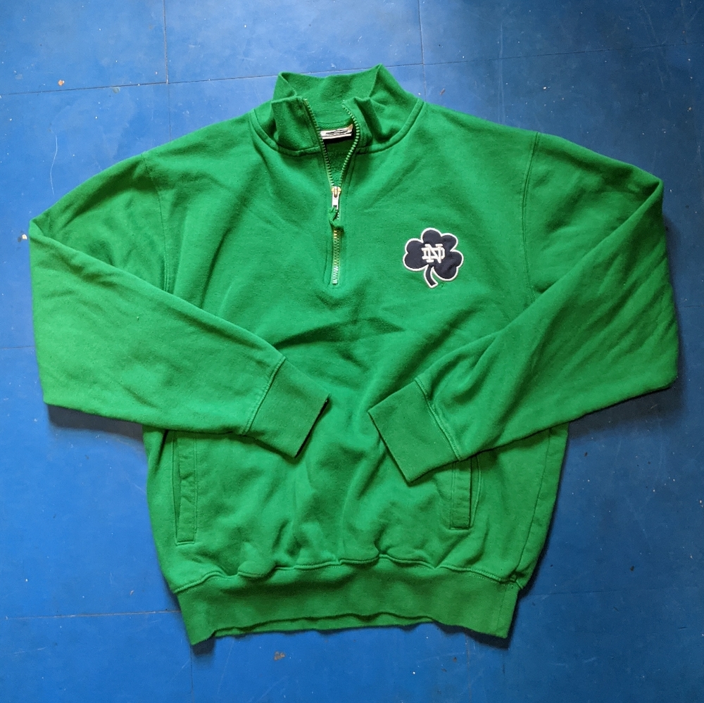 Notre Dame half zip green jacket